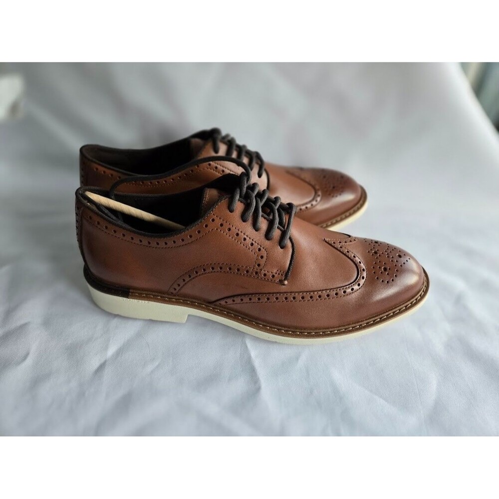 Cole Haan Go To Wing Oxford Wingtip Dress Shoes - British Tan Mens 12 Wide NEW - Picture 10 of 11